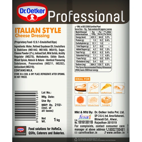 Funfood Italian Style Cheese Dressing 1 Kg
