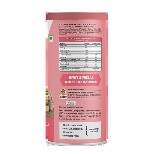 Snack Factory Makhana Salt & Black Pepper Can 53 G