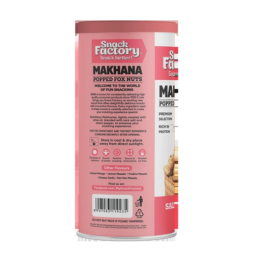 Snack Factory Makhana Salt & Black Pepper Can 53 G