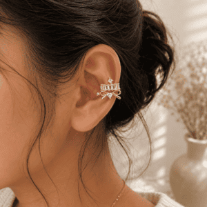 Zivishq Anti Tarnish Bow & Baguette CZ Single Ear Wrap Cuff