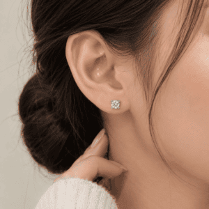 Zivishq Anti Tarnish Silver Plated Round Solitaire Screw Ball Stud Earrings