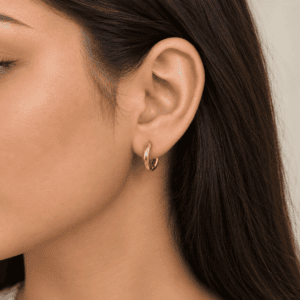 Zivishq Anti Tarnish Gold Plated Classic Plain Gold Huggie Hoop Earrings