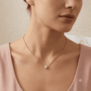 Zivishq Anti-Tarnish Gold Heart-Cut Solitaire Crystal Snake Chain Necklace