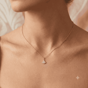 Zivishq Anti-Tarnish Gold Pav? Crystal Fan Pendant Necklace for Women