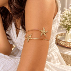 Zivishq Anti-Tarnish Gold Sleek Wire Arm Cuff Bracelet
