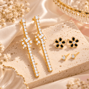 Zivishq Anti Tarnish Gold Plated Showcase Bundle Assorted Stud & Dangle Earrings Set