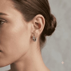 Zivishq Anti-Tarnish Silver Flat Wide Band Huggie Hoop Earrings