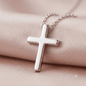 Zivishq Anti-Tarnish Silver Brushed Finish Cross Pendant Necklace for Men & Women