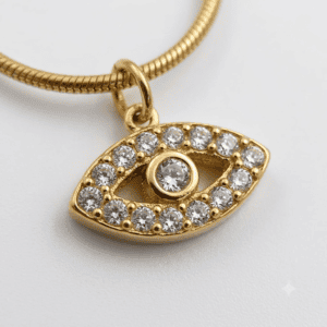 Zivishq Anti-Tarnish Gold Pav? Crystal Evil Eye Protection Pendant Snake Chain Necklace