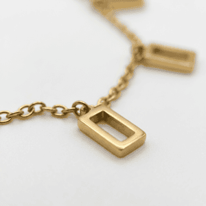 Zivishq Anti-Tarnish Gold Geometric Open Rectangle Station Chain Necklace