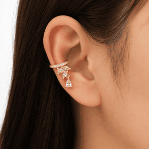 Zivishq Anti Tarnish Marquise & Teardrop CZ Charm Non-Pierced Ear Cuff